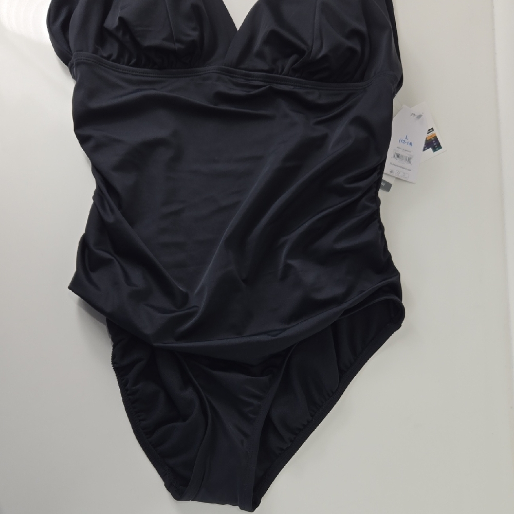 Time and Tru Black One Piece Swimsuit Large - Picture 7 of 14